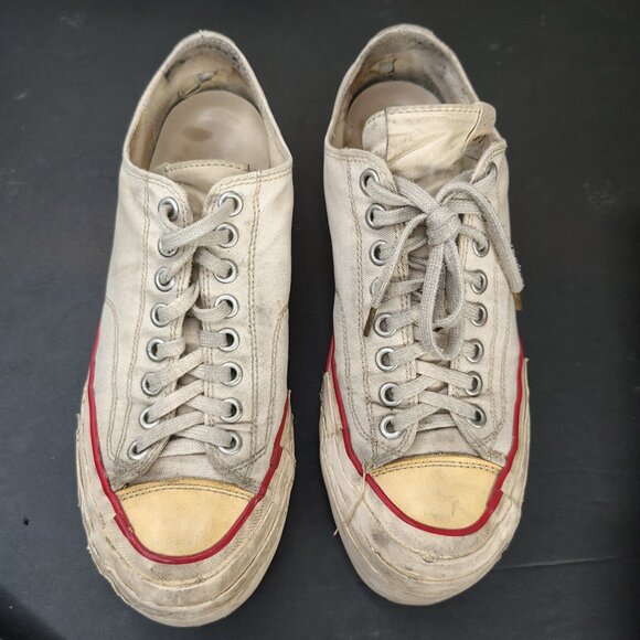 VISVIM Skagway G Patten Mens Size 8 White Red Stripe Canvas Leather Sneakers - Picture 2 of 16